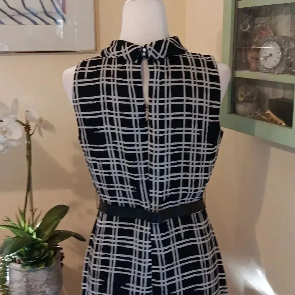 Karl Lagerfeld Black And White Plaid Dress. Career. Professional.